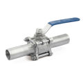 304 stainless steel 3pc external thread connection with welded pipe ball valve DN25 3 way stainless steel high ball valve panel